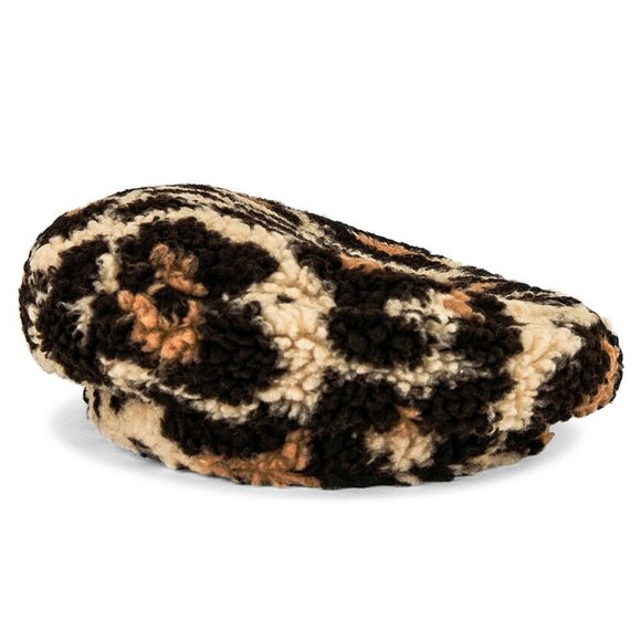 Brixton Fiddler Beret Cap Hat Sherpa Leopard Animal Print Medium NEW - Picture 4 of 13
